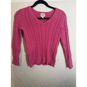 Y2K Cable Knit Sweater Hot Pink Womens Size Petite Medium St. John's Bay